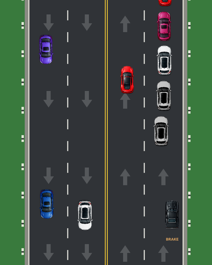 Fig. 4. The car remaining blocked behind traffic.